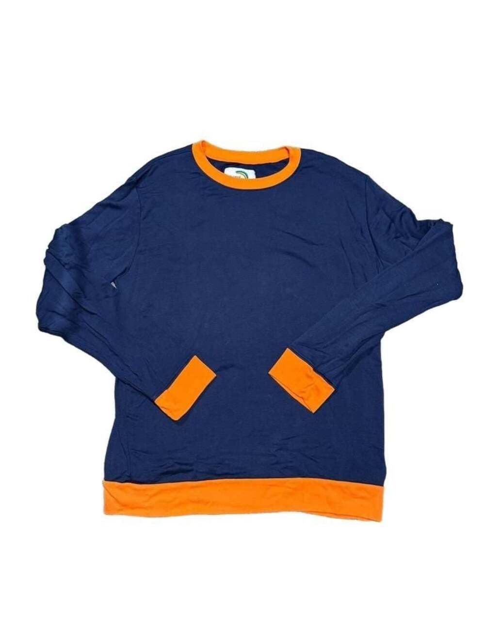 Barely Canadian The Orange Crush Super Soft Sweater Navy Blue Orange XL